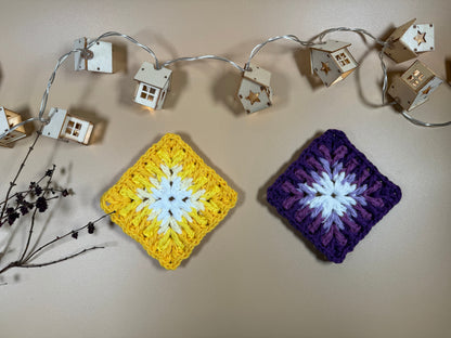 Mosaic Bloom Granny Square in English and Spanish