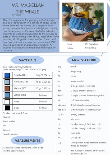 Mr. Magellan - The Whale in English, Spanish and German