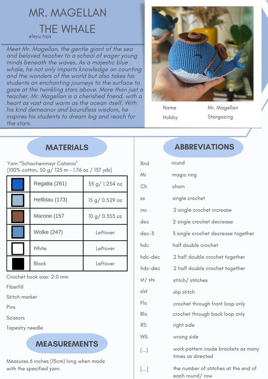 Mr. Magellan - The Whale in English, Spanish and German